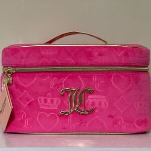 JUICY COUTURE Pink Velour Travel Cosmetic bag NWT